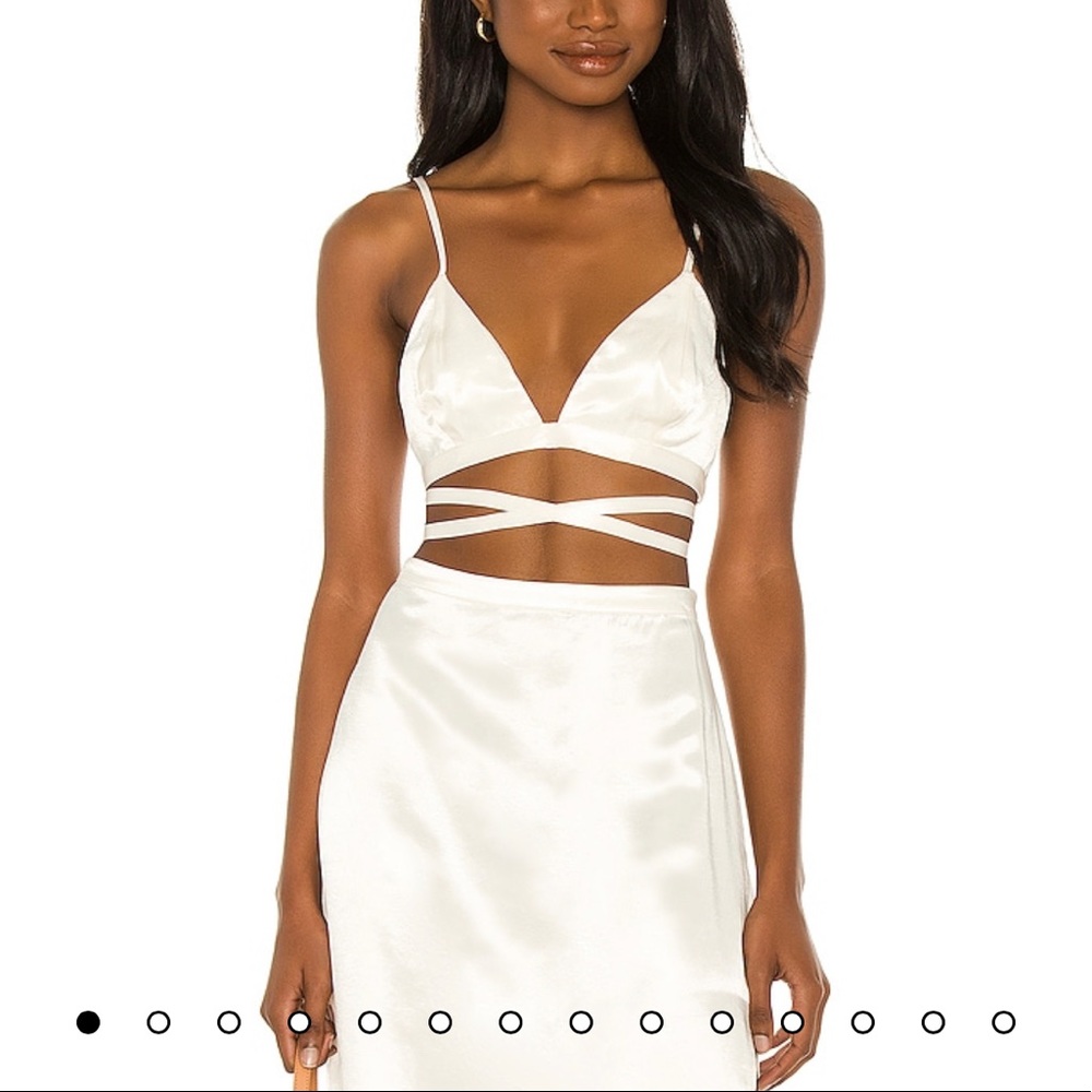 House of Harlow 1960 Crop Wrap Tie Silky Top